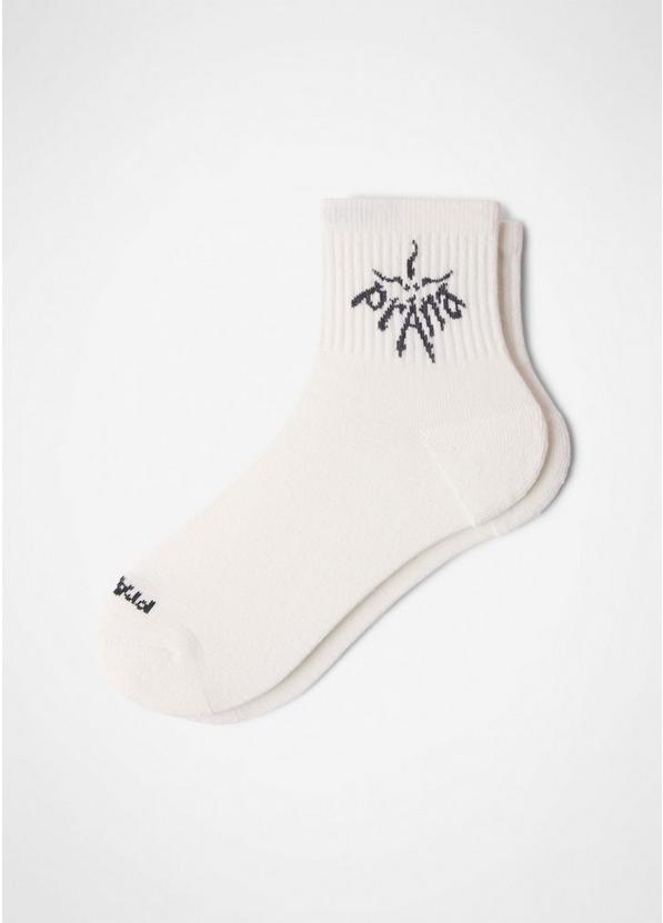 prAna Originals Half Crew Sock, Color: Soft White / Shadow, image 1