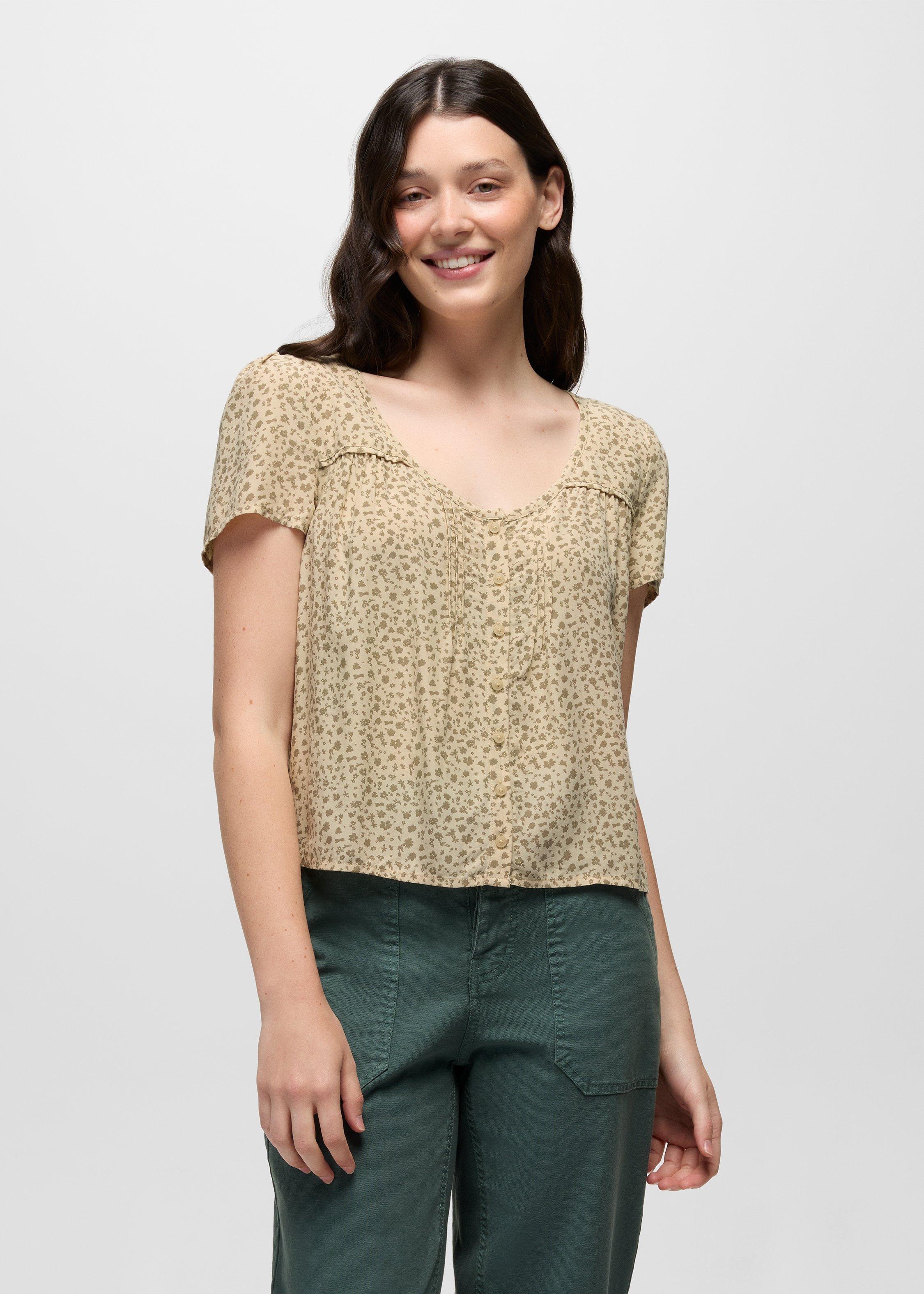 Womens prAna Moonvale Short Sleeve Top - Stone