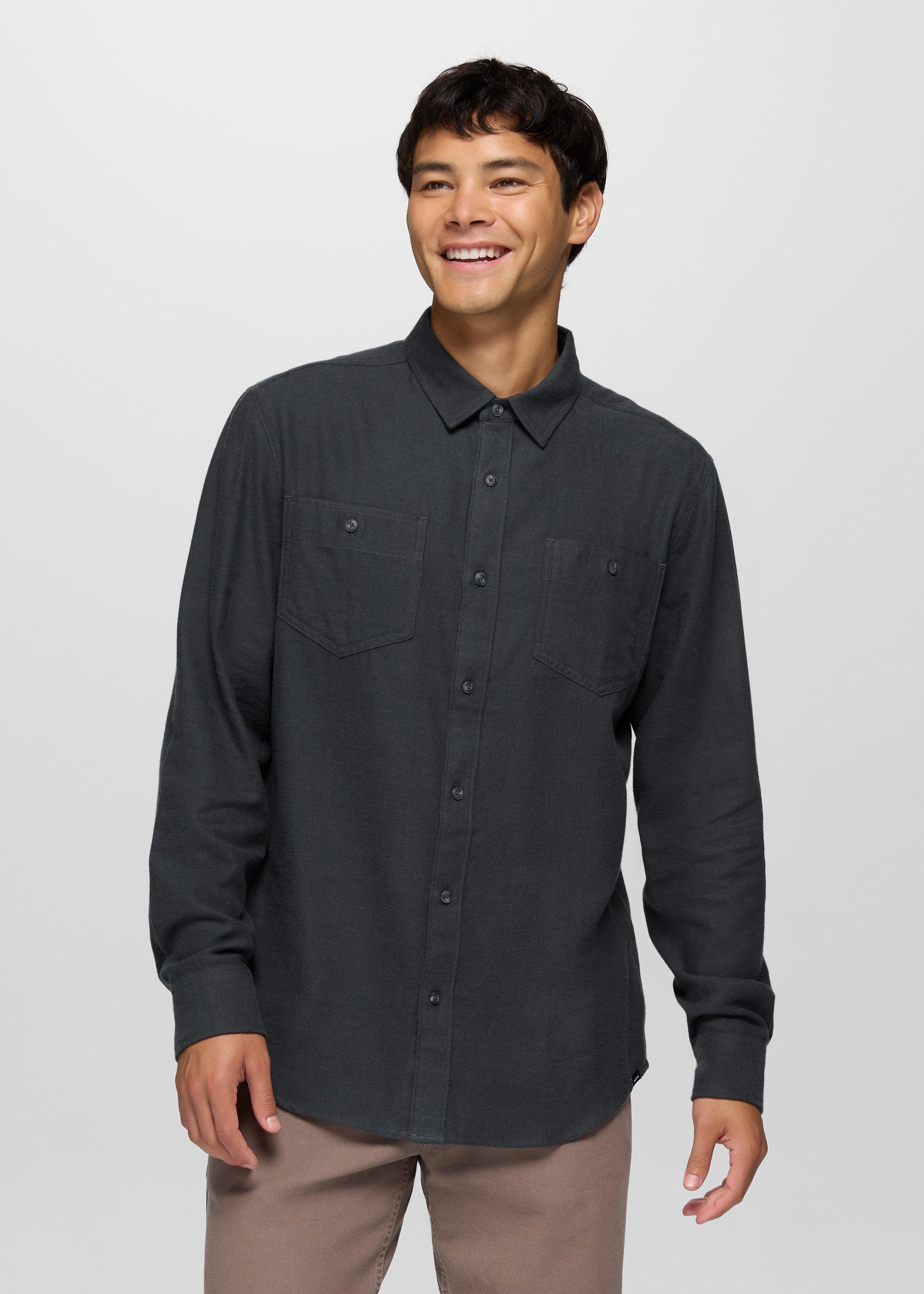 Mens prAna Riverbend Flannel Shirt - Nautical