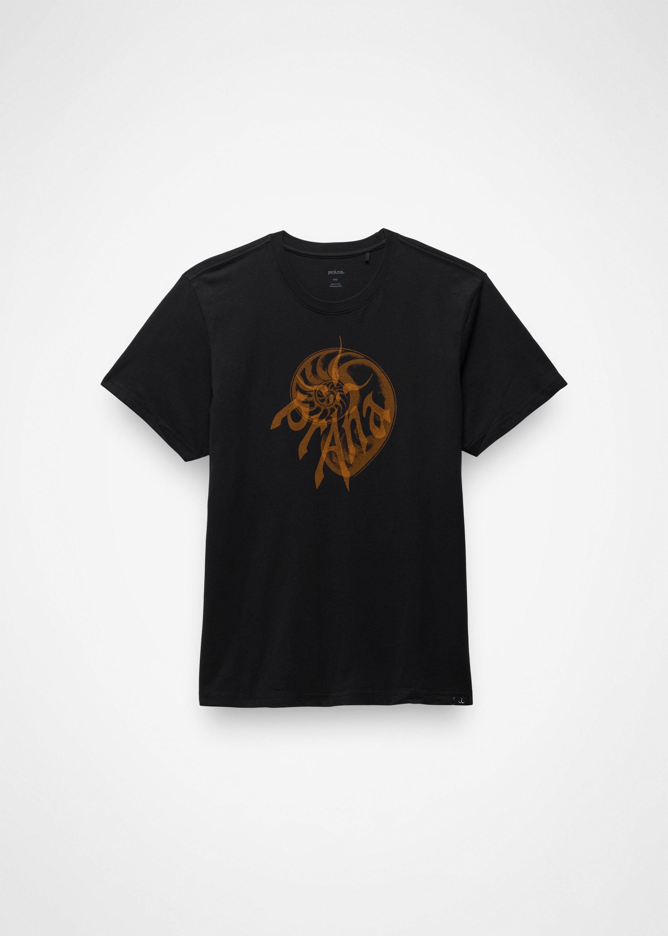 Gender Neutral prAna Heritage Nautilus Short Sleeve Graphic Tee - Black