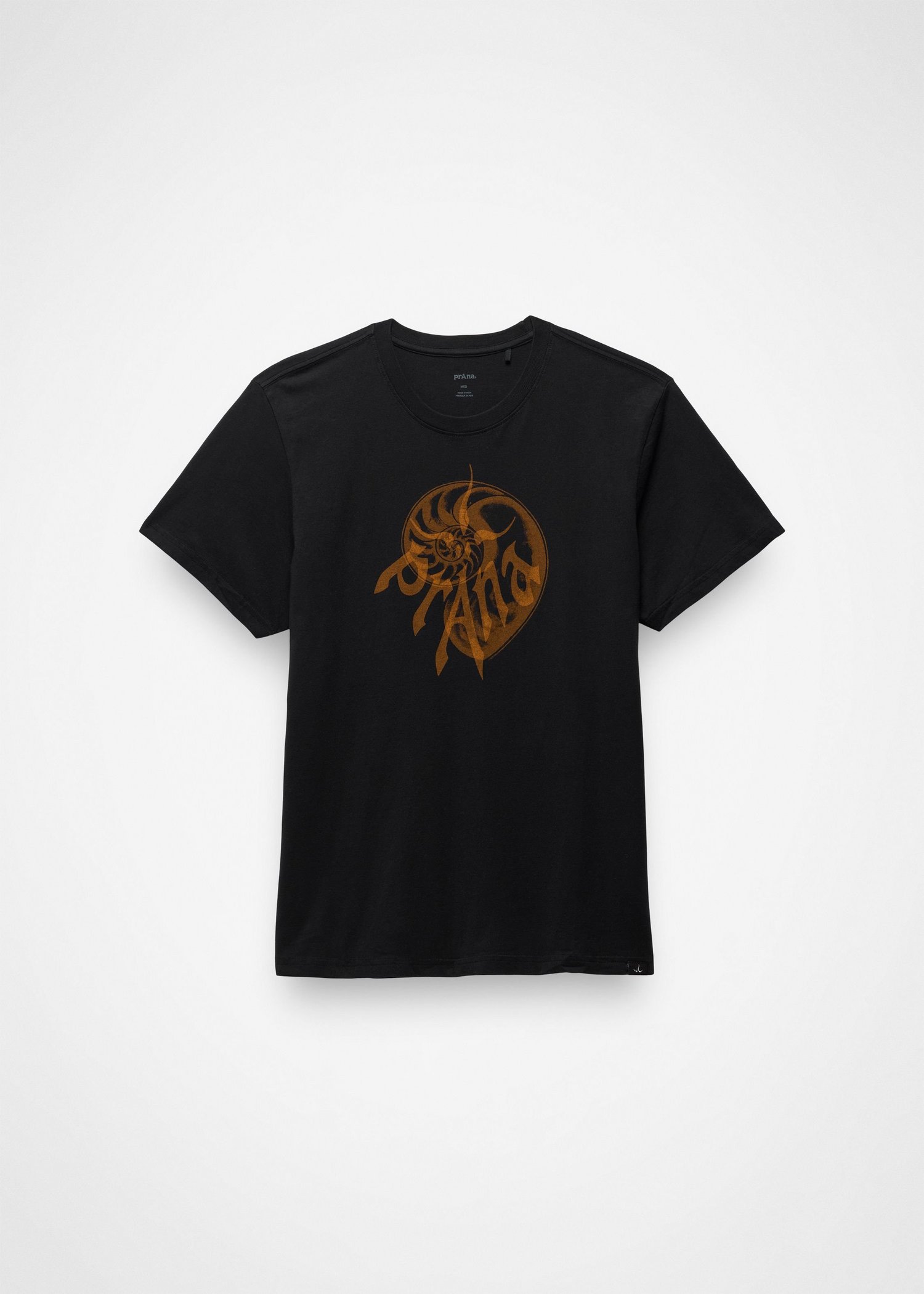 Gender Neutral prAna Heritage Nautilus Short Sleeve Graphic Tee - Black