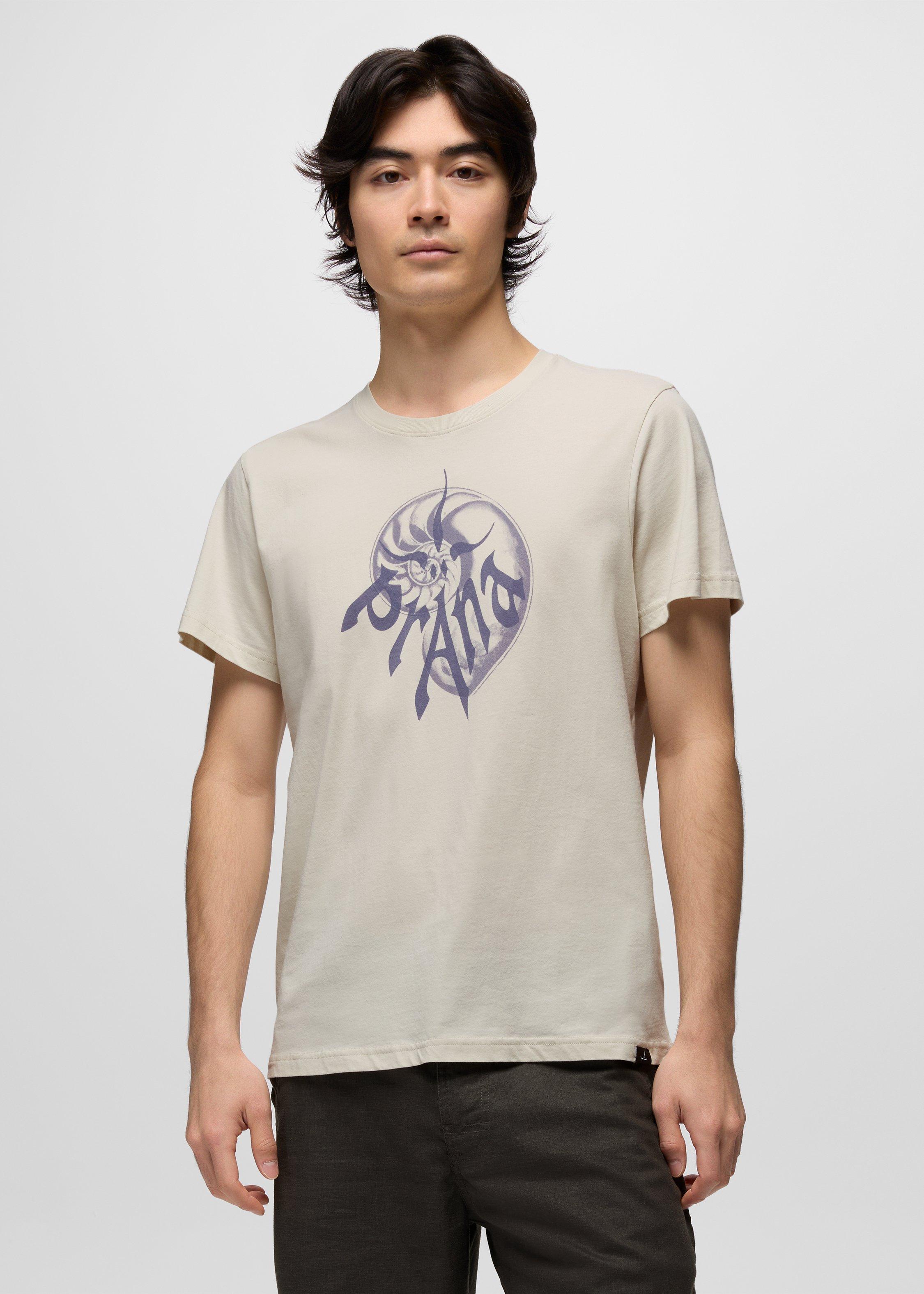 prAna Men's Heritage Nautilus T-Shirt in Beach Pebble - Size: Medium