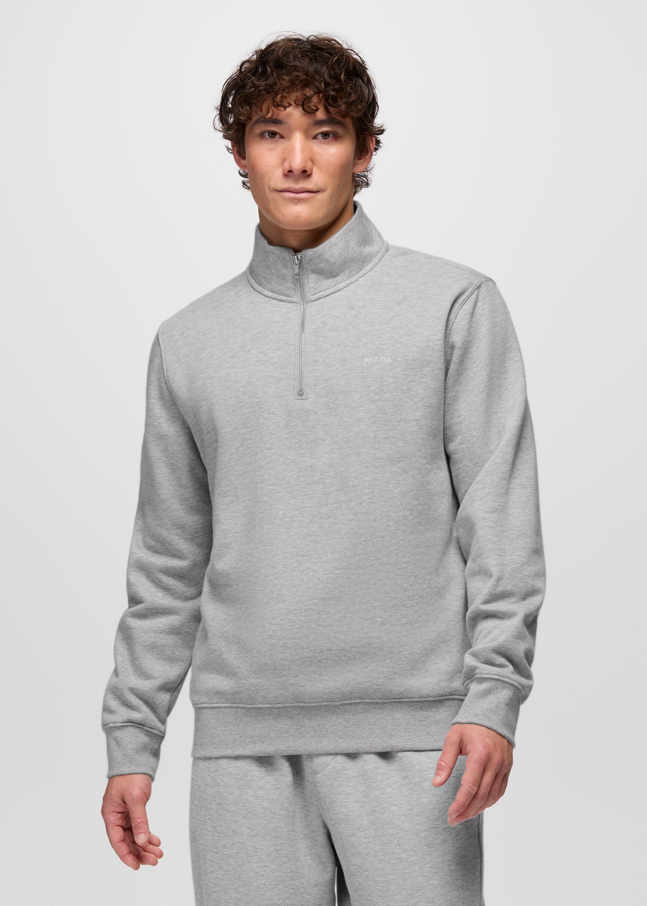 Mens prAna Fleece 1/4 Zip - Heather Grey