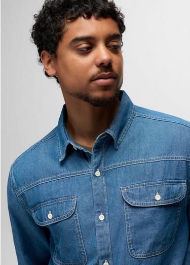 Meares Denim Long Sleeve Shirt, Color: Medium Wash, image 3