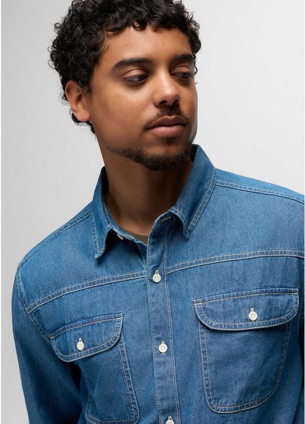 Meares Denim Long Sleeve Shirt, Color: Medium Wash, image 3