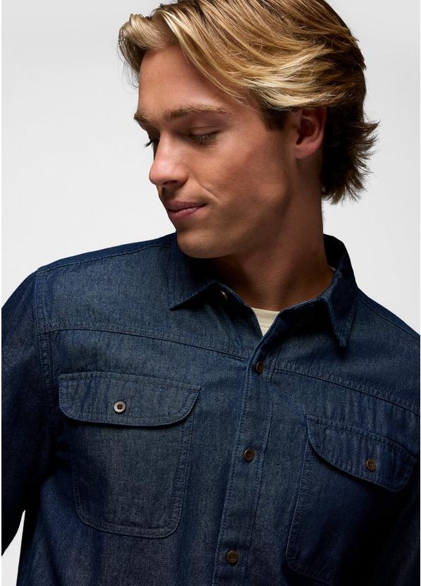 Meares Denim Long Sleeve Shirt, Color: Dark Wash, image 5