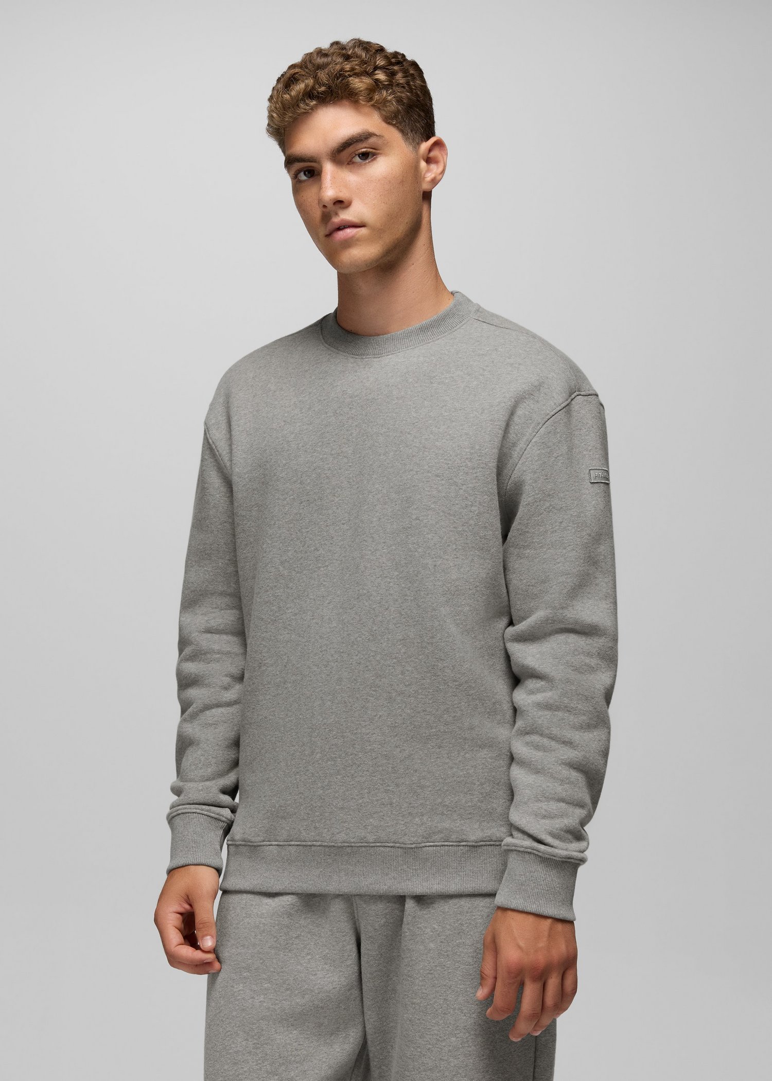Mens prAna DreamFleece Crew Sweatshirt - Heather Grey