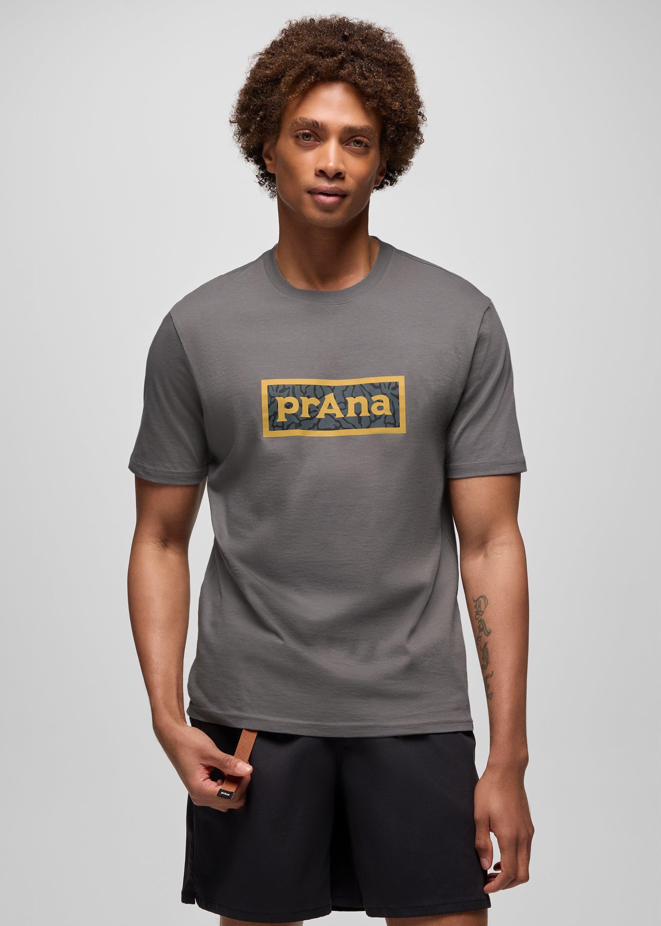 Mens prAna Ingrained Graphic Tee - Pewter
