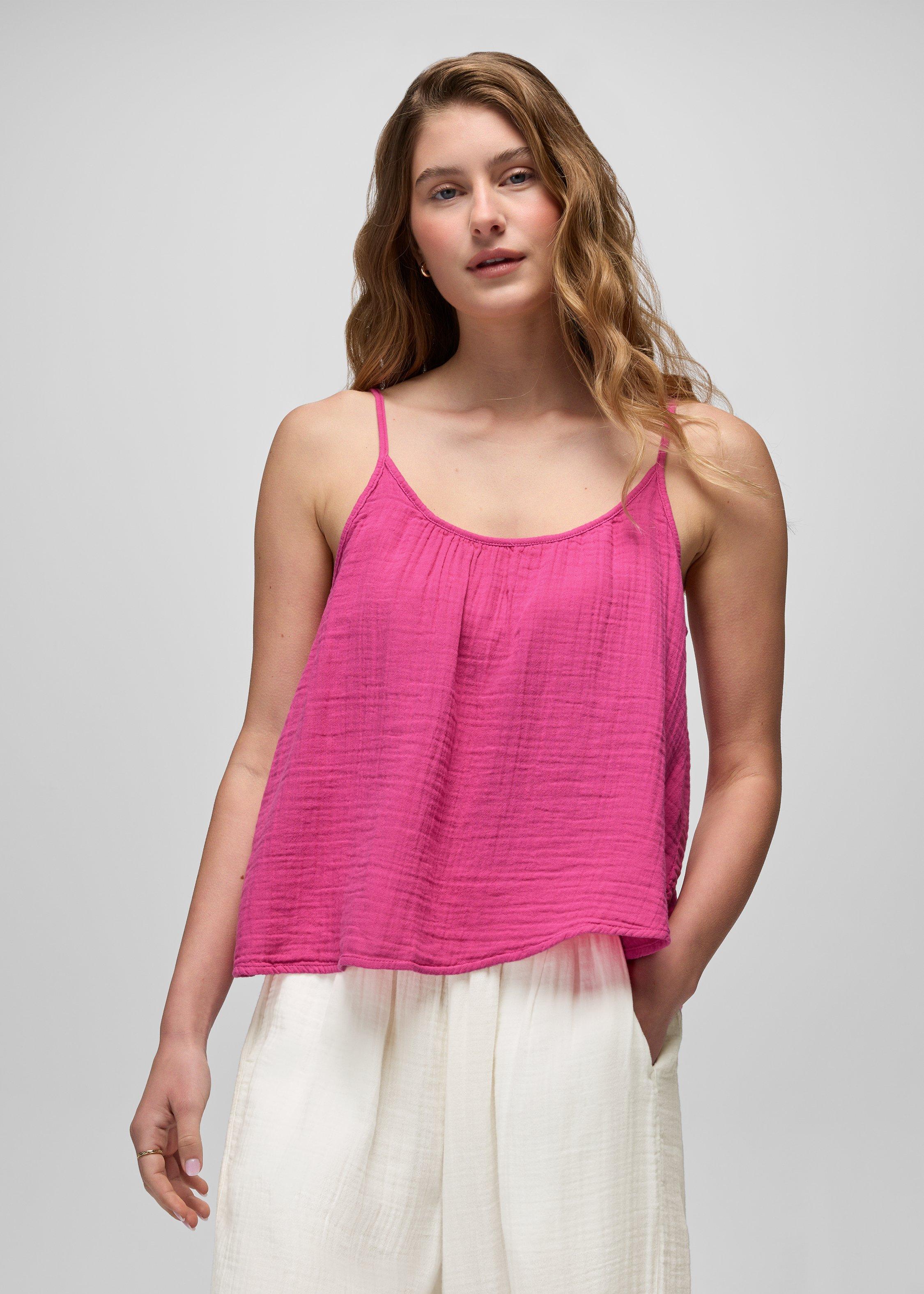 Womens prAna Hideaways Tank - Berry Beam