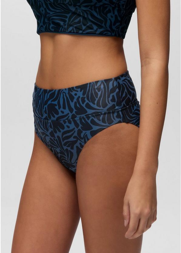 Summer Wave High Rise Swim Bottom, Color: Black Seaweed, image 2