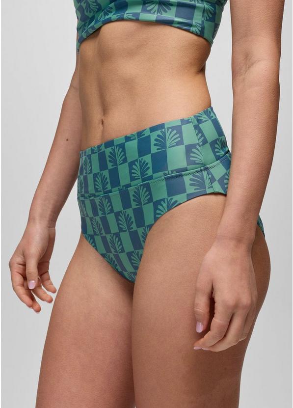 Summer Wave High Rise Swim Bottom, Color: Bluff Blue Checker, image 2