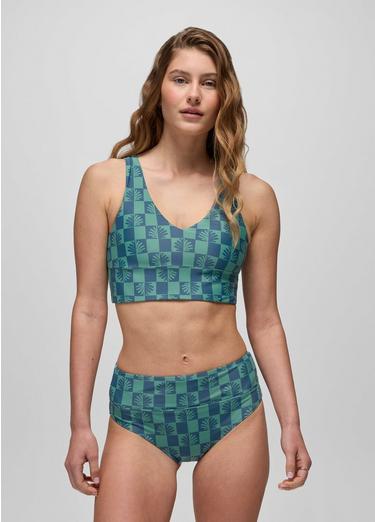 Summer Wave High Rise Swim Bottom, Color: Bluff Blue Checker, image 8