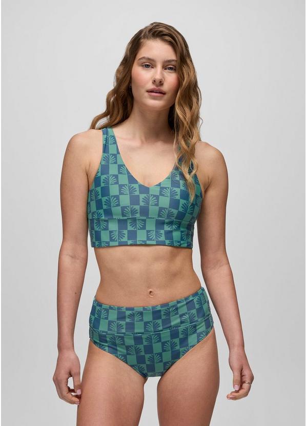 Summer Wave High Rise Swim Bottom, Color: Bluff Blue Checker, image 4