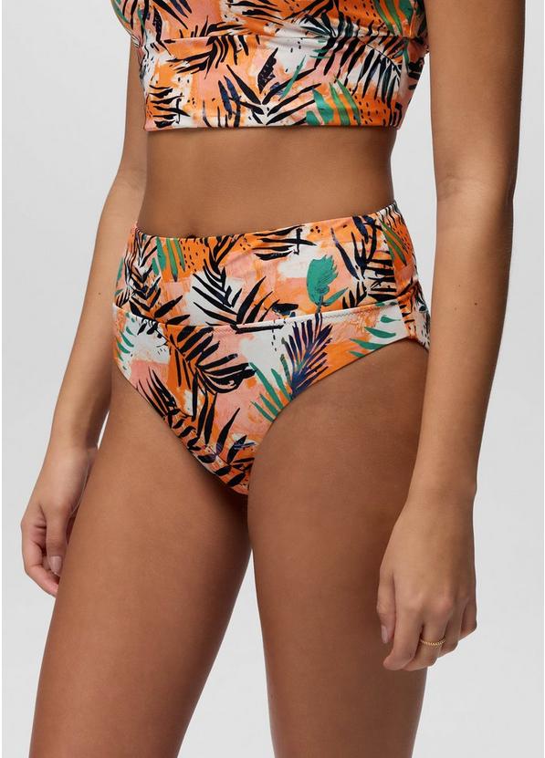 Summer Wave High Rise Swim Bottom, Color: Papaya Island Fever, image 2