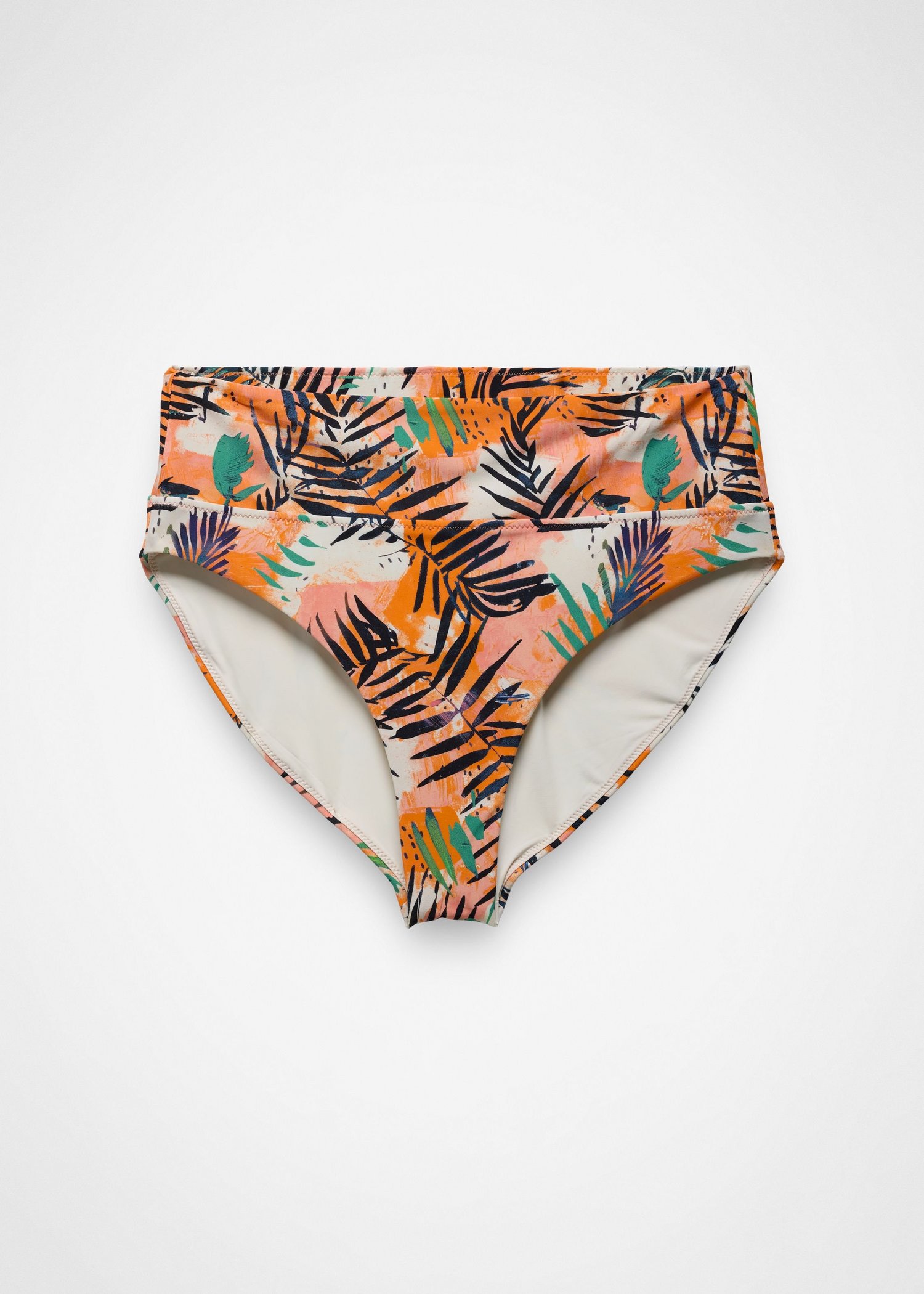 Womens prAna Summer Wave High Rise Swim Bottom - Papaya Island Fever