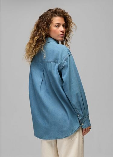 Mountain Maven Denim Shirt, Color: Blue Denim, image 2