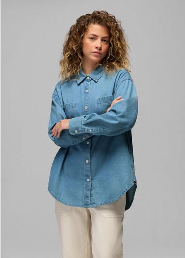 Mountain Maven Denim Shirt, Color: Blue Denim, image 1