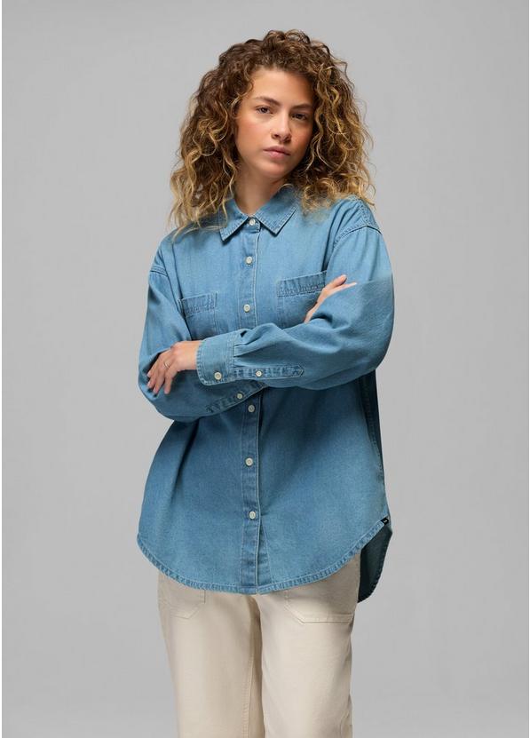 Mountain Maven Denim Shirt, Color: Blue Denim, image 1