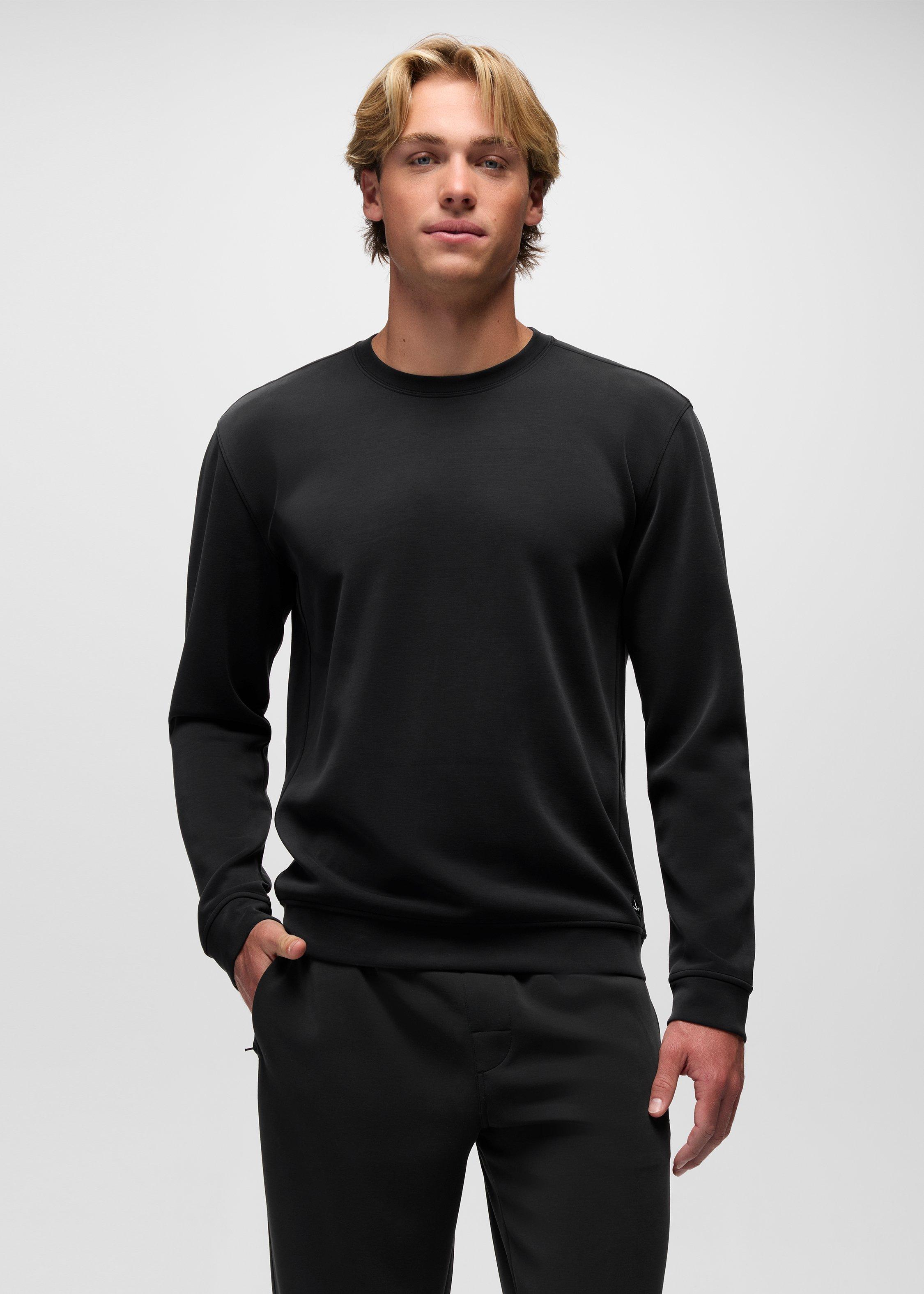 Mens prAna Shea Soft Crewneck - Black