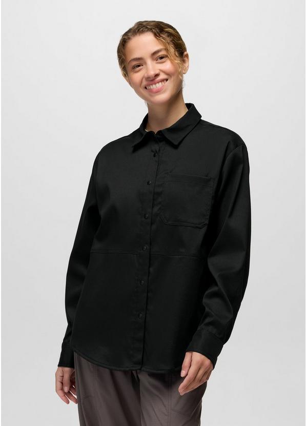 Stretch Zion Long Sleeve Button Up, Color: Black, image 1