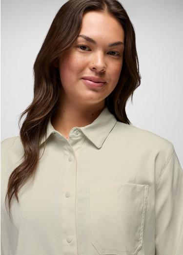 Stretch Zion Long Sleeve Button Up, Color: Beach Pebble, image 7
