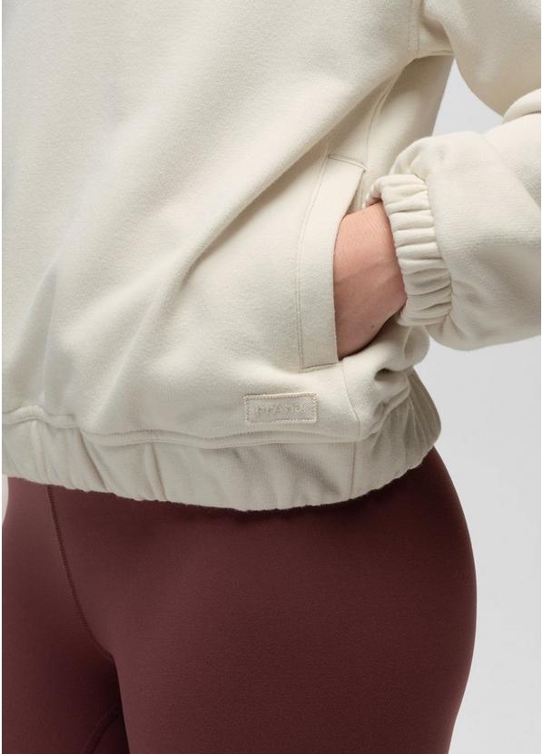 DreamTerry V-Neck Hoodie, Color: Beach Pebble, image 4