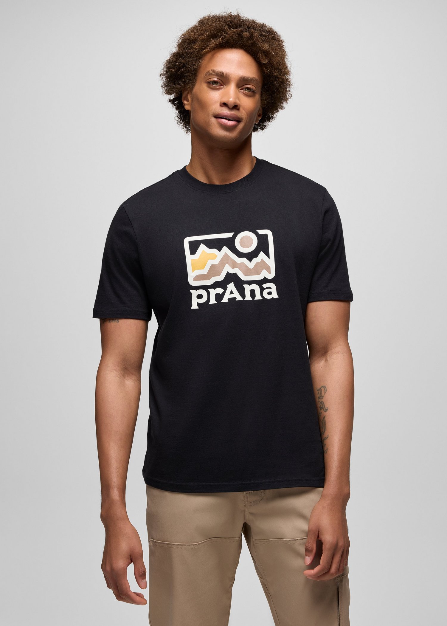 Mens prAna South Ridge Graphic Tee - Black