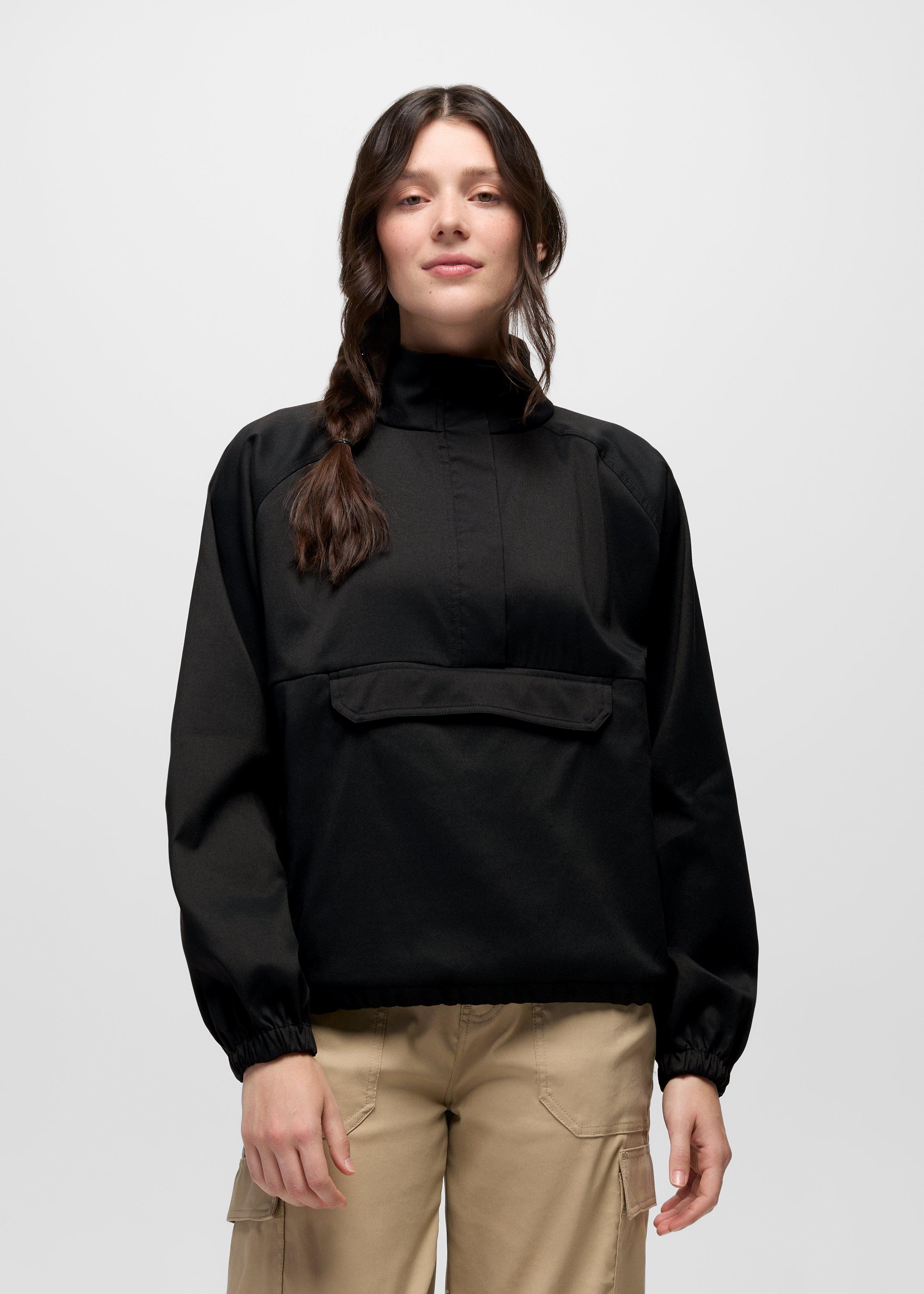 Womens prAna Stretch Zion Half Zip Popover - Black