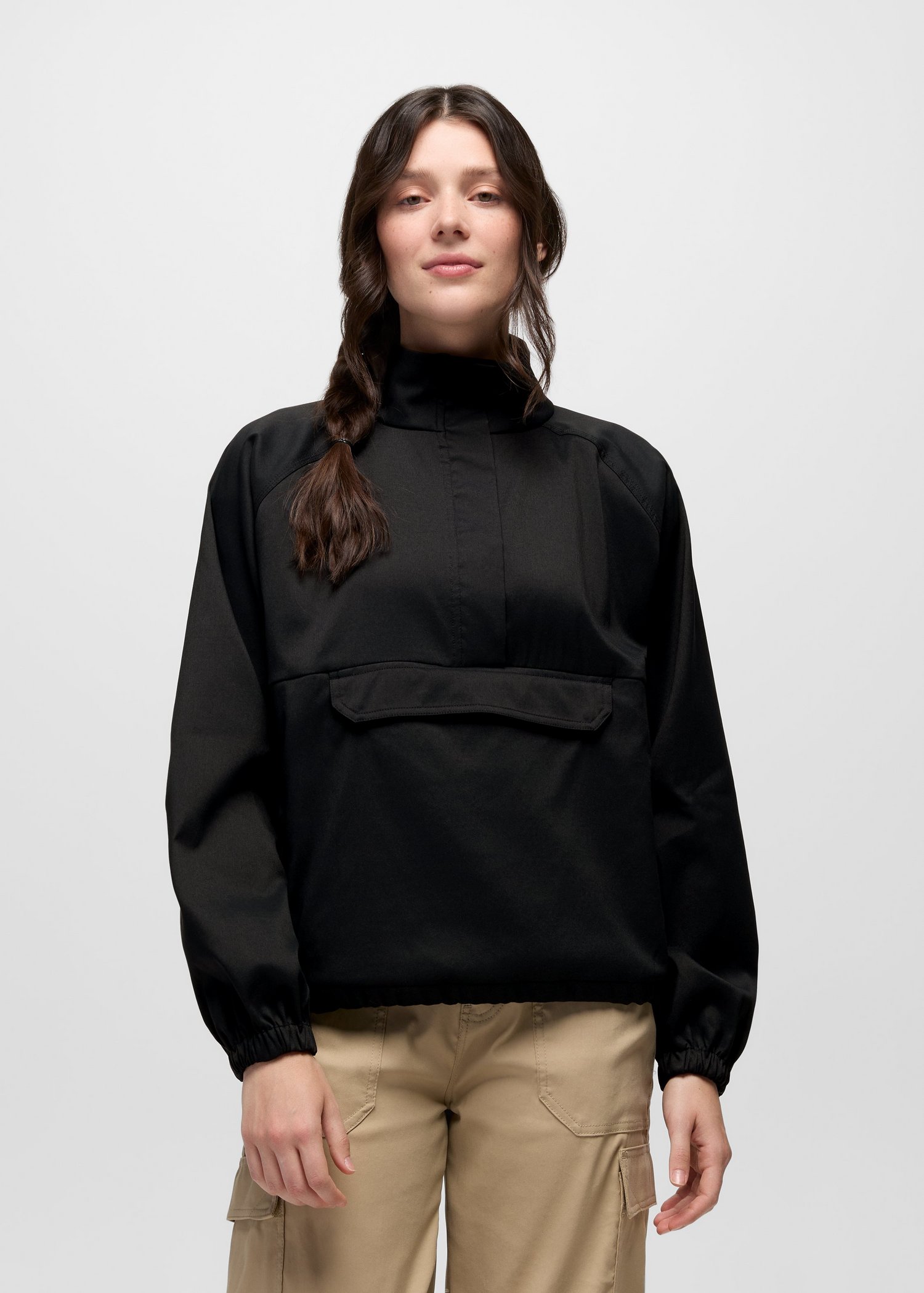 Womens prAna Stretch Zion Half Zip Popover - Black