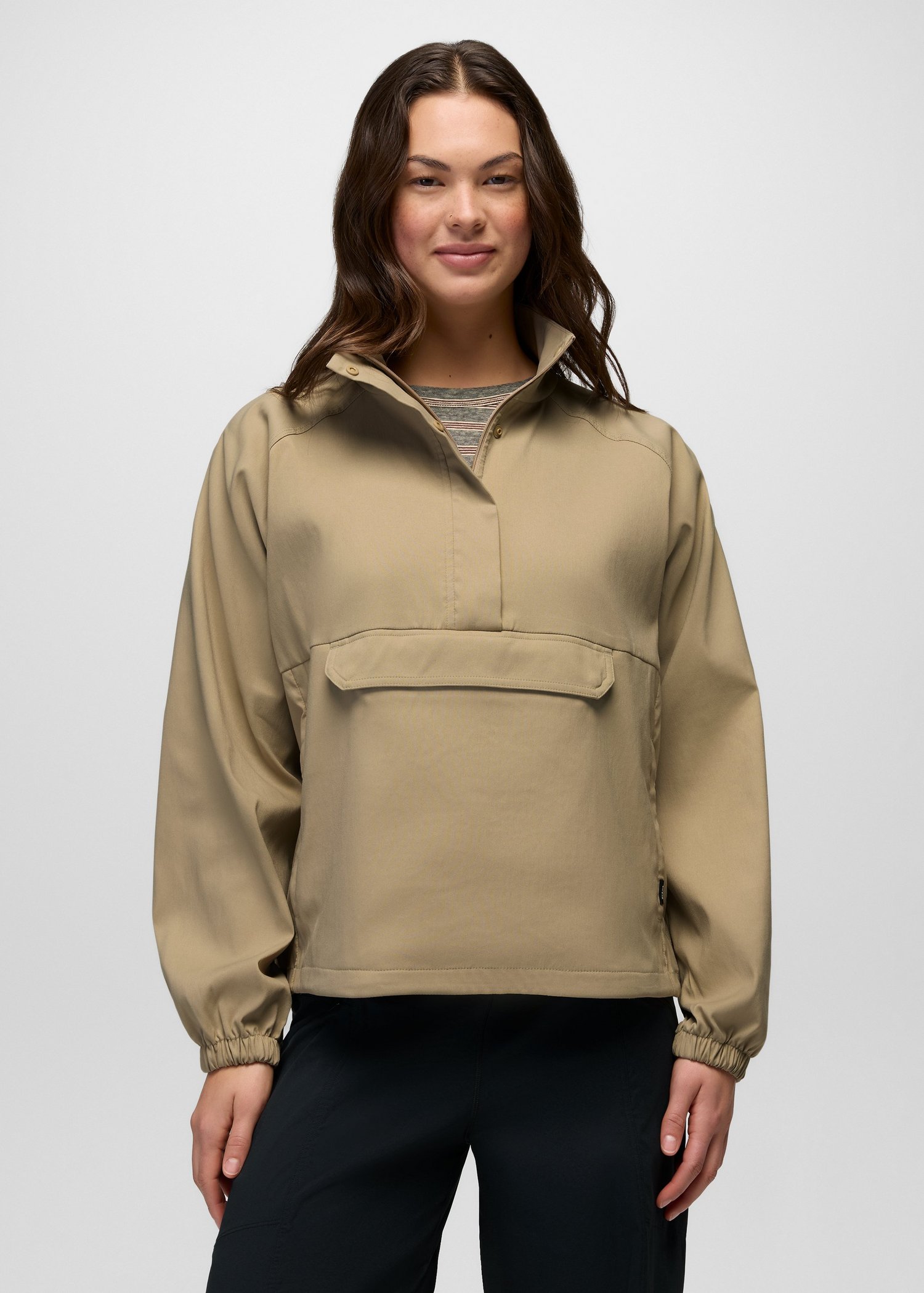Womens prAna Stretch Zion Half Zip Popover - Sandbar