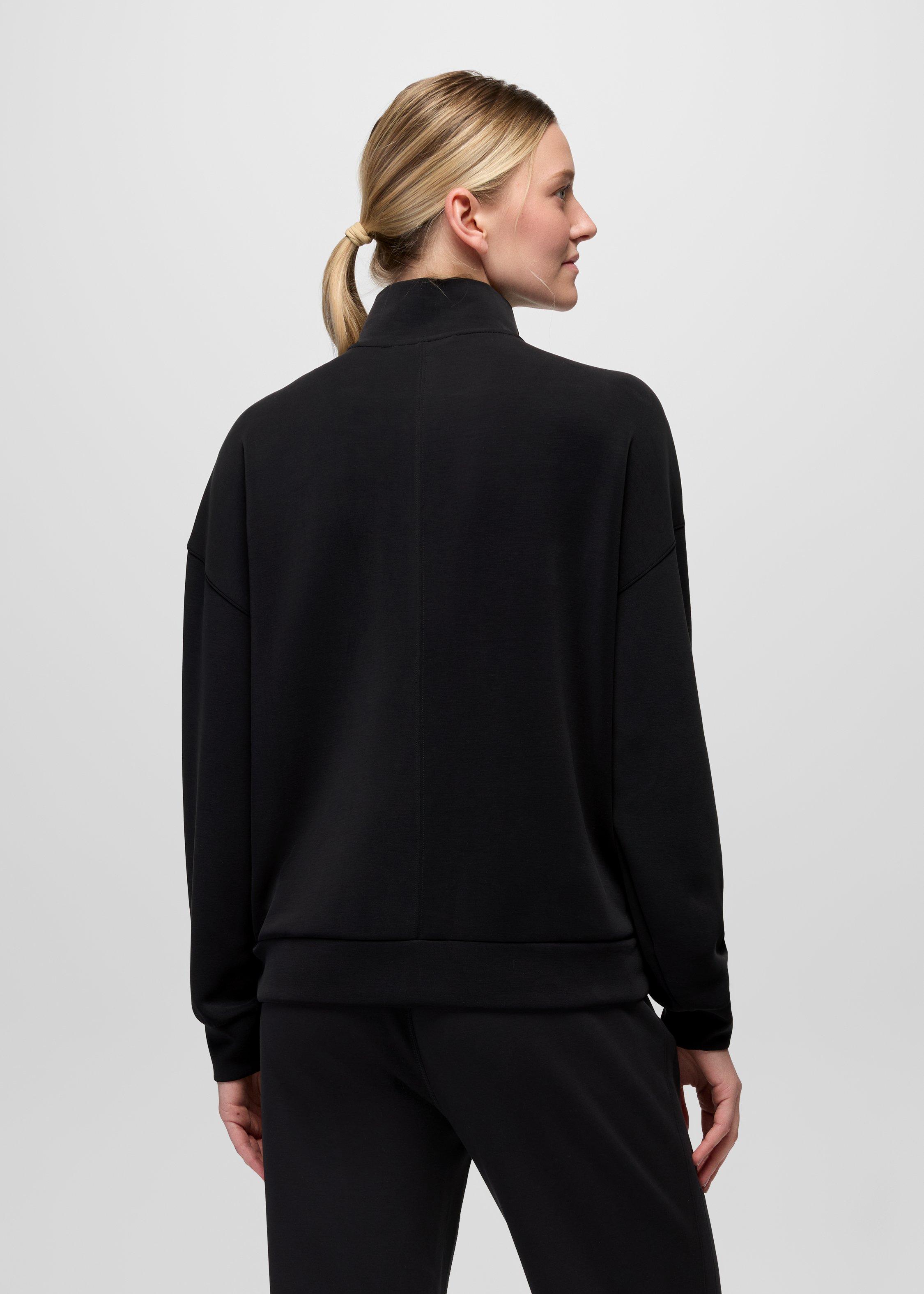 Womens prAna Shea Soft Relaxed Half Zip - Black