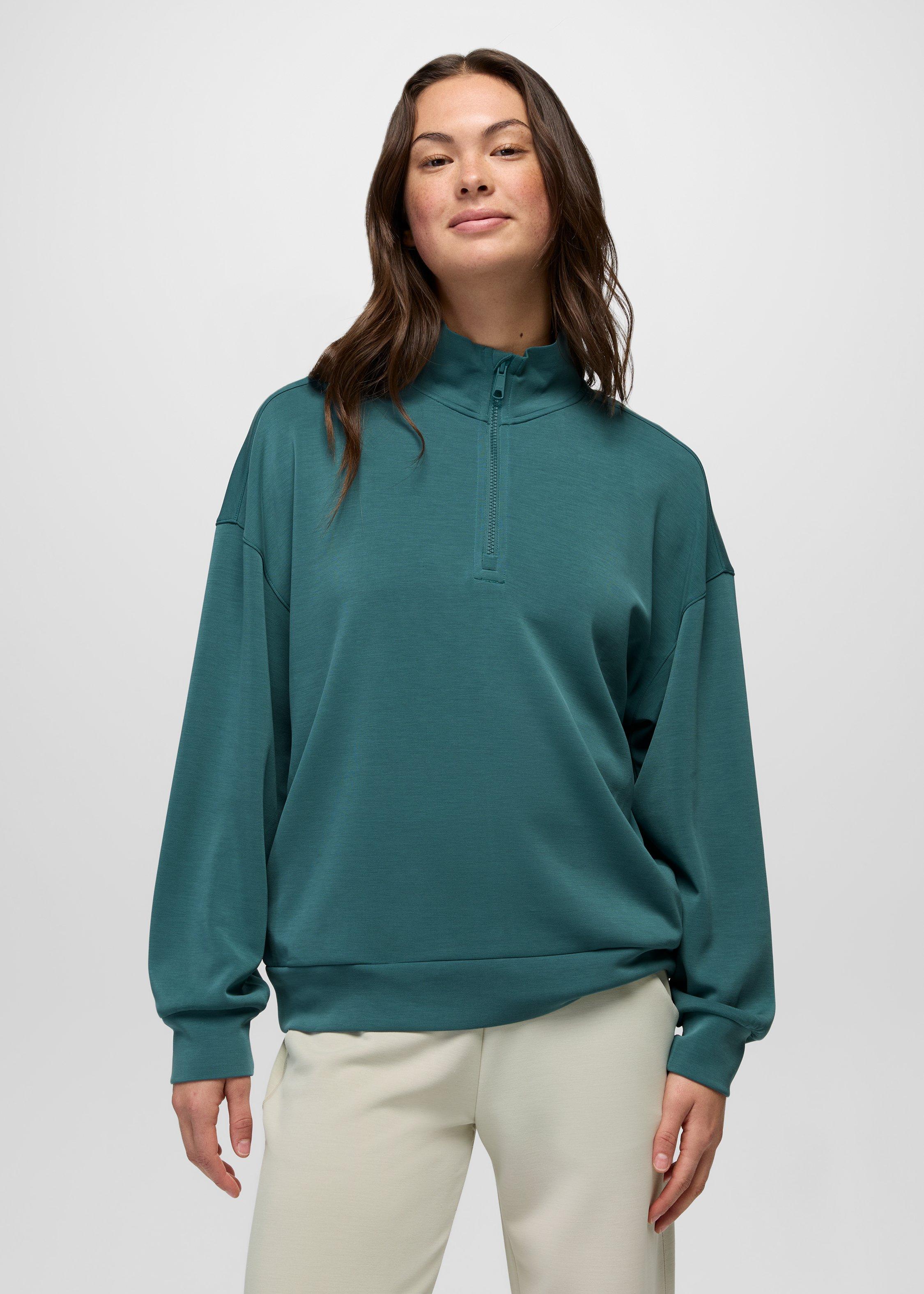 Womens prAna Shea Soft Relaxed Half Zip - Coast