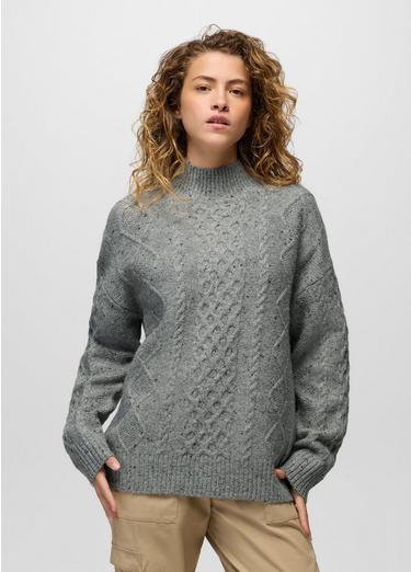 Amber Mountain Cable Sweater, Color: Heather Grey, image 5