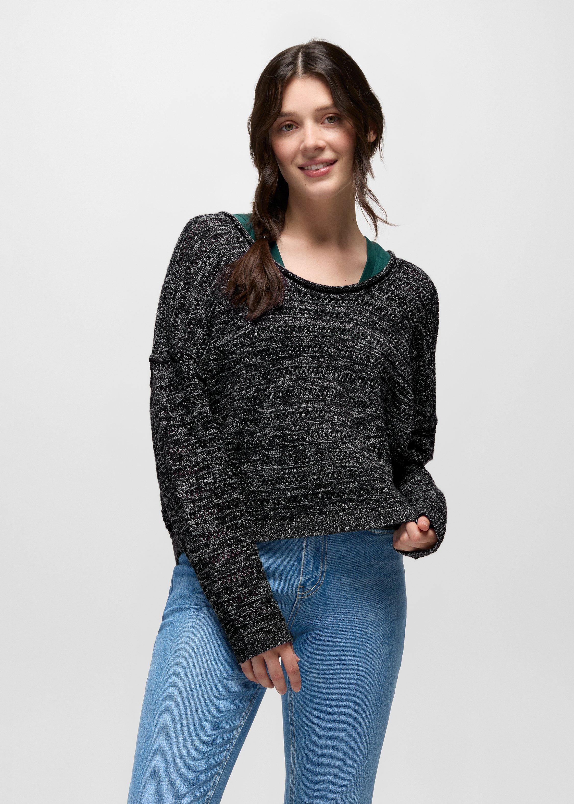 Womens prAna Malibu Lagoon Sweater - Black Marl