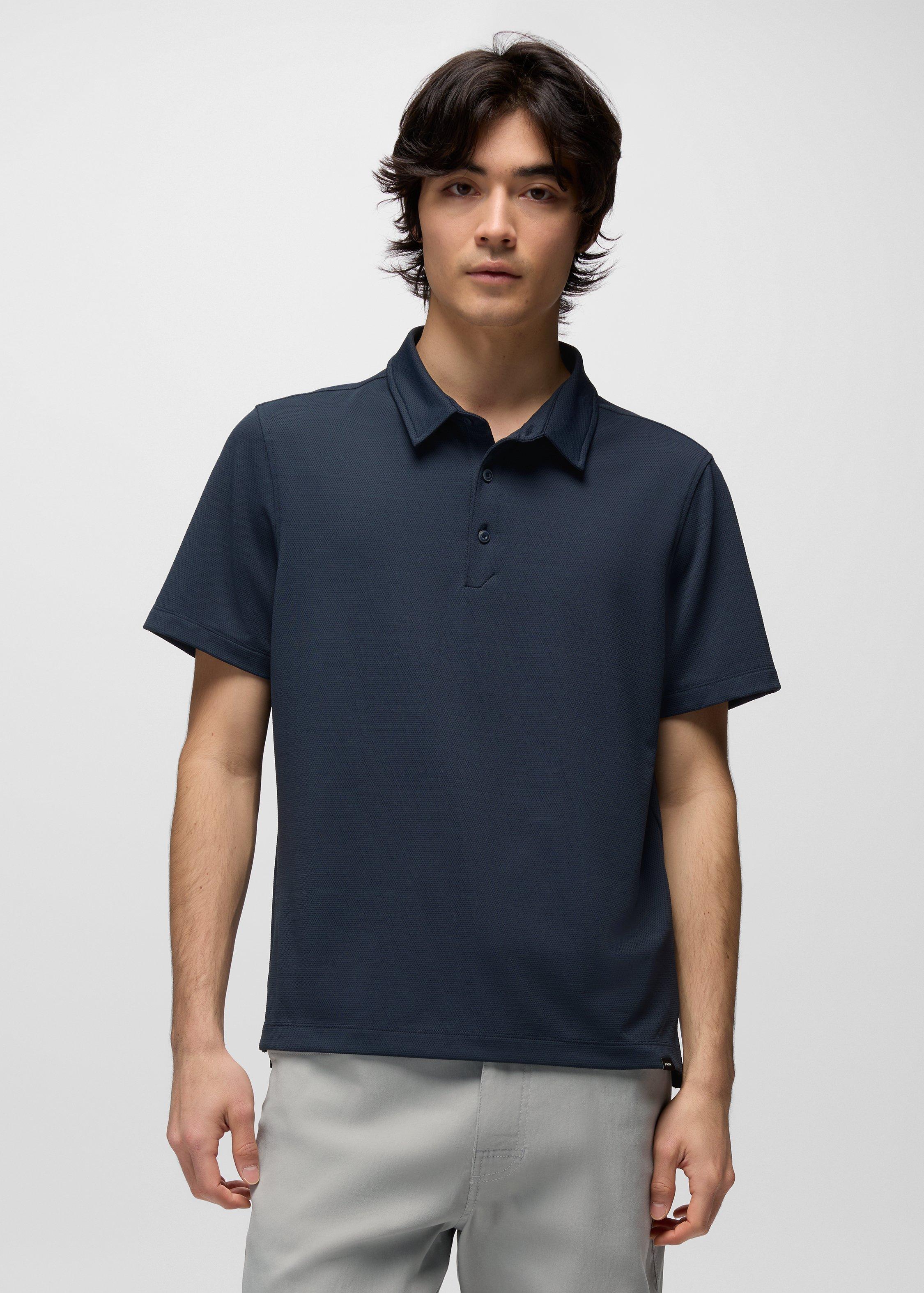 Mens prAna Rotator Short Sleeve Polo - Nautical