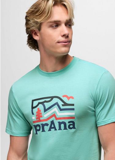 prAna Peak Path Short Sleeve Graphic Tee, Color: Sea Glass, image 7