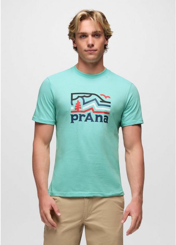 prAna Peak Path Short Sleeve Graphic Tee, Color: Sea Glass, image 1