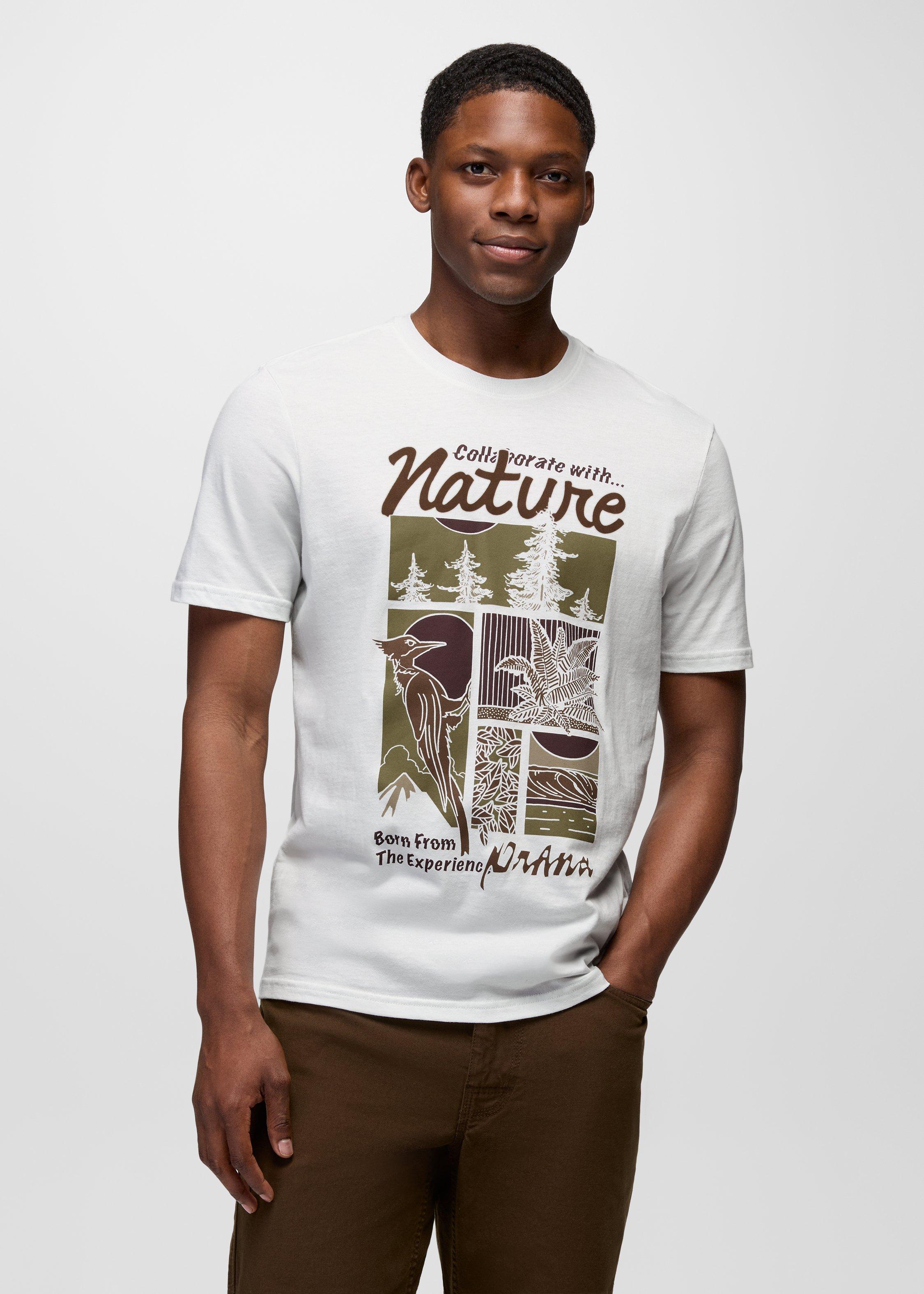 Mens prAna Meadow Hunter Short Sleeve Tee - Soft White