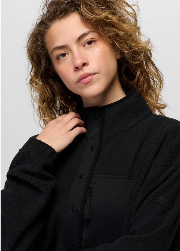 Stretch Zion Fleece Half Snap, Color: Black, image 3
