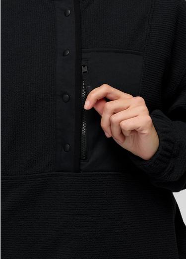 Stretch Zion Fleece Half Snap, Color: Black, image 4