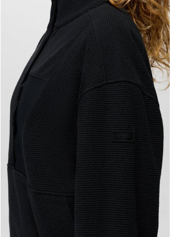 Stretch Zion Fleece Half Snap, Color: Black, image 6
