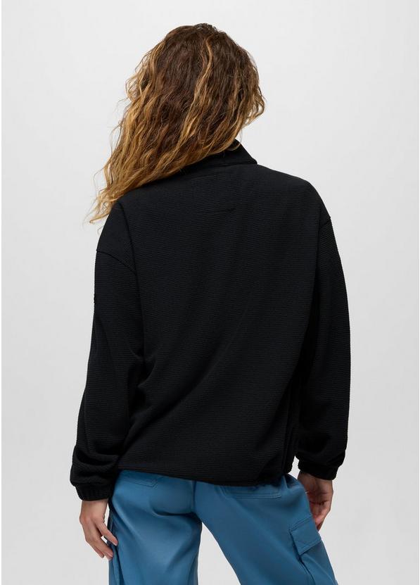 Stretch Zion Fleece Half Snap, Color: Black, image 2