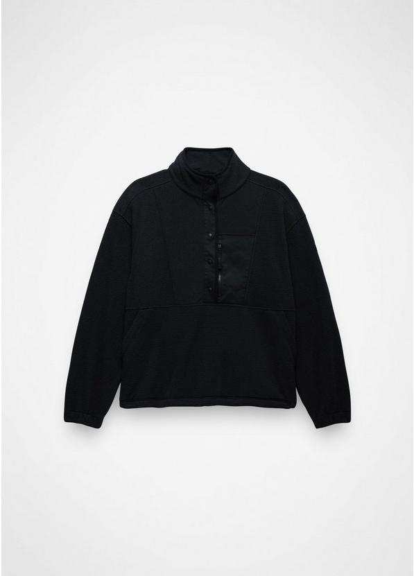 Stretch Zion Fleece Half Snap, Color: Black, image 8