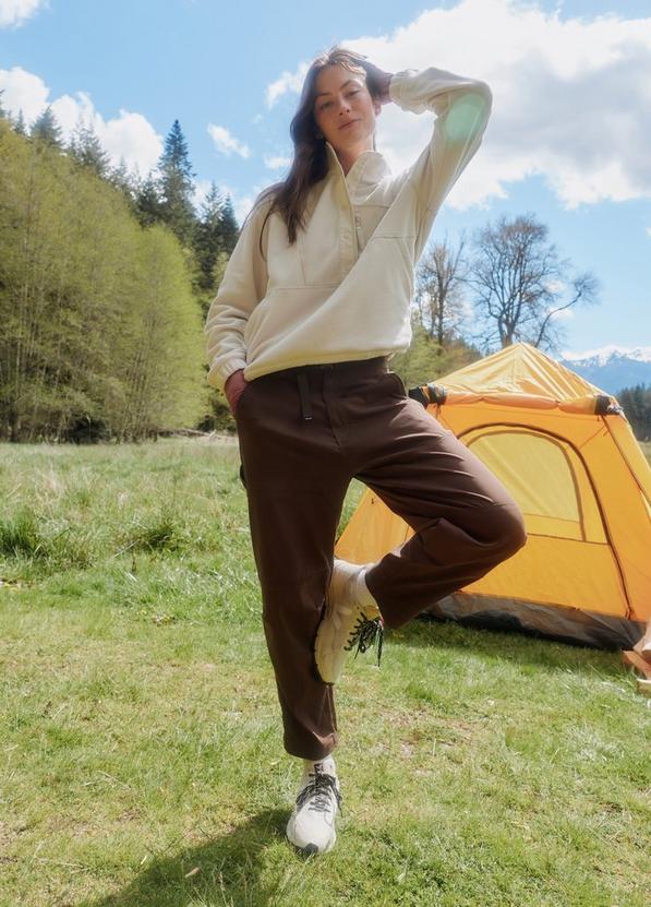 Stretch Zion Fleece Half Snap, Color: Beach Pebble, image 8