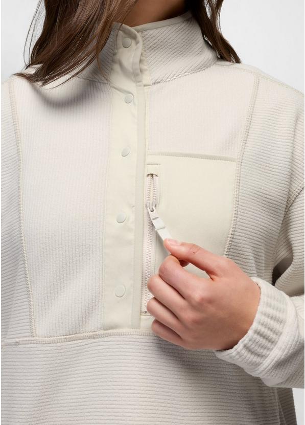Stretch Zion Fleece Half Snap, Color: Beach Pebble, image 4
