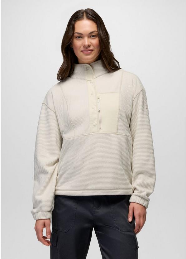 Stretch Zion Fleece Half Snap, Color: Beach Pebble, image 1