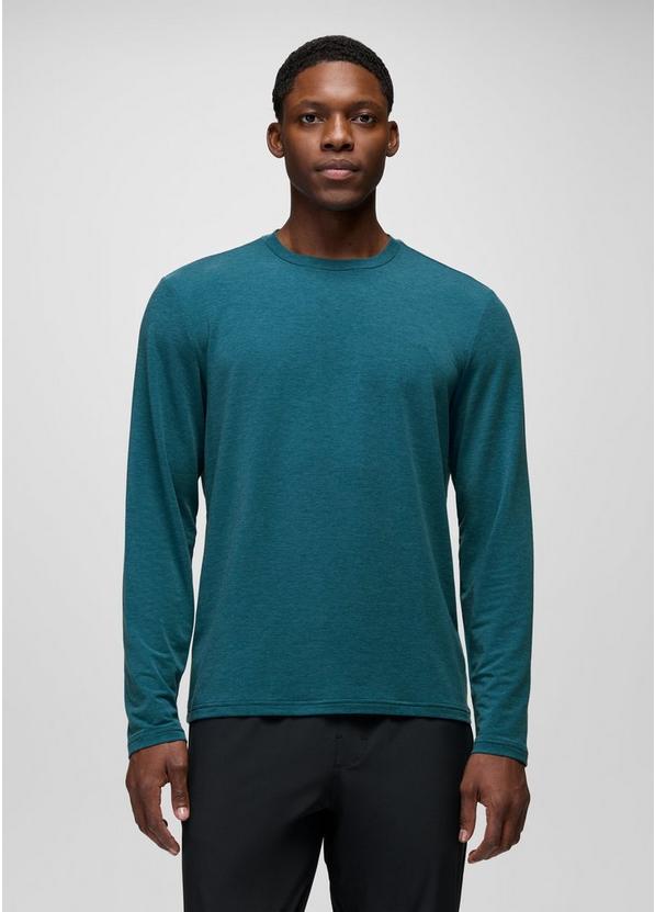Tolmie Tech Long Sleeve Crew, Color: Blue Coral Heather, image 1