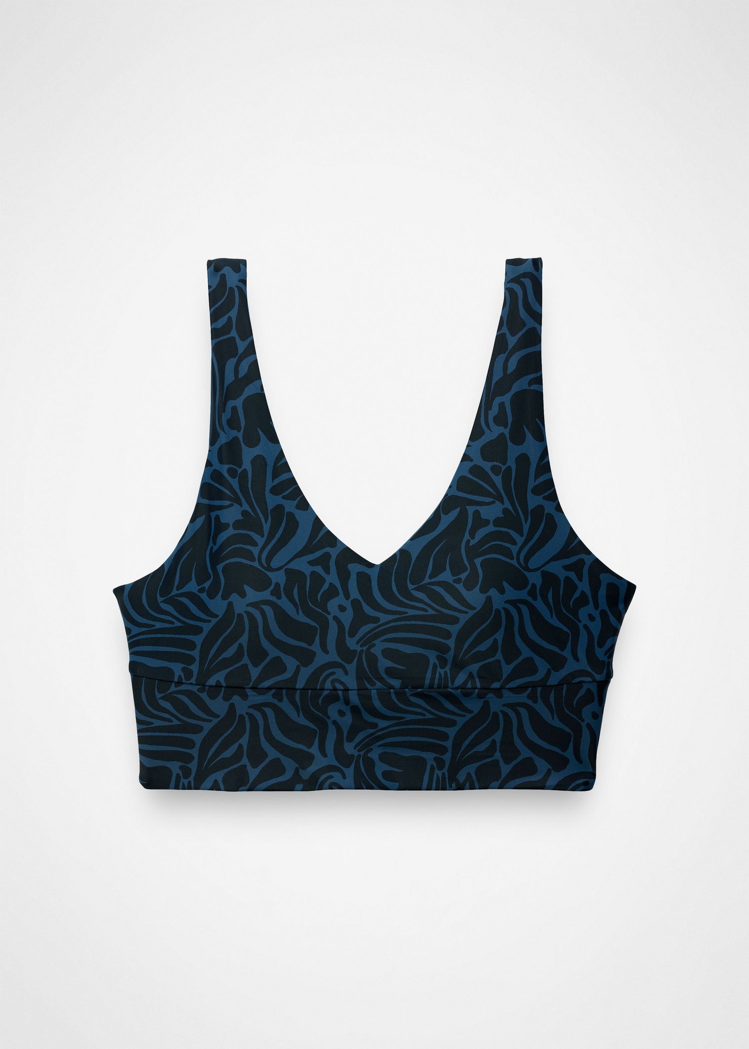 Womens prAna Summer Wave Reversible Swim Top - Black Seaweed