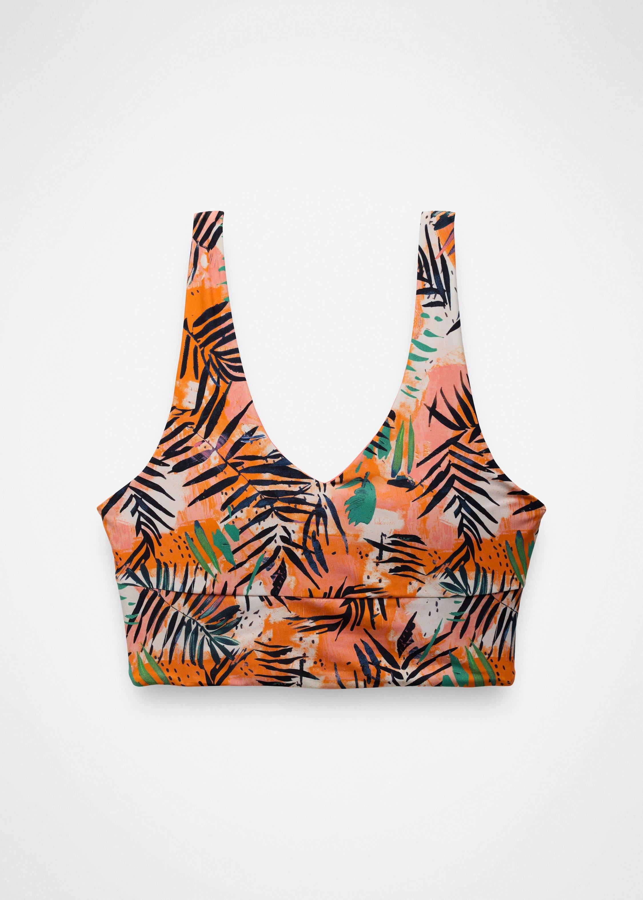 Womens prAna Summer Wave Reversible Swim Top - Papaya Island Fever