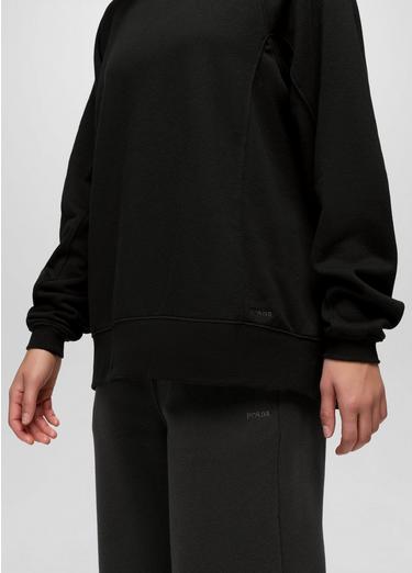 prAna Fleece Oversized Crew, Color: Black, image 12